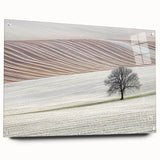 Abstract landscape acrylic piece displayed from a side view, featuring vibrant colors and intricate textures, secured with decorative pins. Perfect for modern decor.