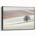 Framed abstract landscape canvas art with black sides, showcasing a blend of earthy tones and textures, perfect for modern home decor. Ideal for enhancing contemporary interiors with artistic flair.