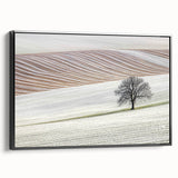 Framed abstract landscape canvas art with black sides, showcasing a blend of earthy tones and textures, perfect for modern home decor. Ideal for enhancing contemporary interiors with artistic flair.