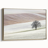 Abstract landscape framed canvas artwork showcasing a golden hue, set against a textured backdrop. This elegant piece enhances modern decor with its vibrant color palette and abstract design, perfect for living spaces or galleries.
