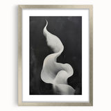 Abstract minimalist wall art framed in sleek silver, featuring a soft mat for added elegance. Perfect for modern decor and enhancing interior aesthetics.