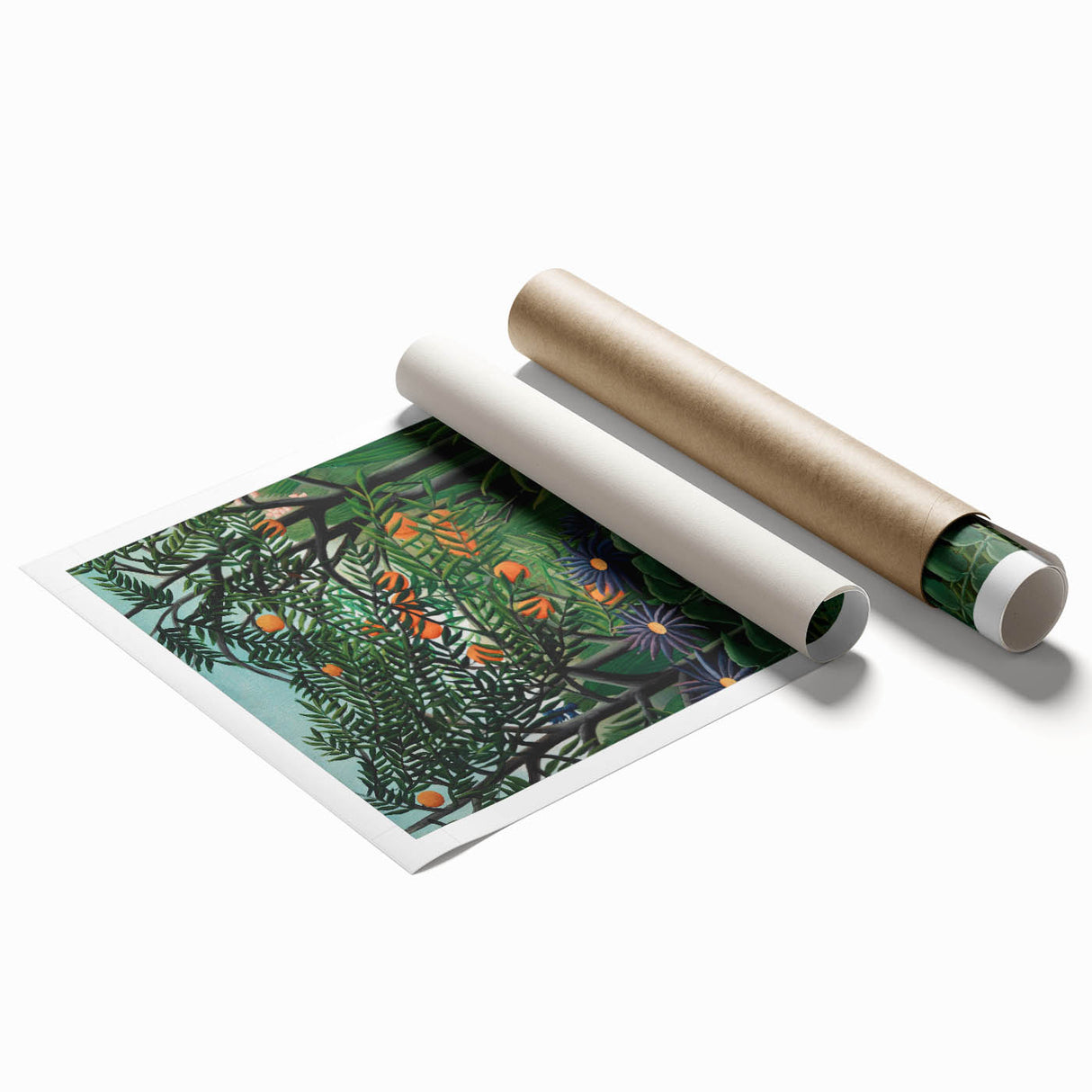 Exotic Forest Wall Art - Rousseau’s Vibrant Jungle Scene with Woman Decor