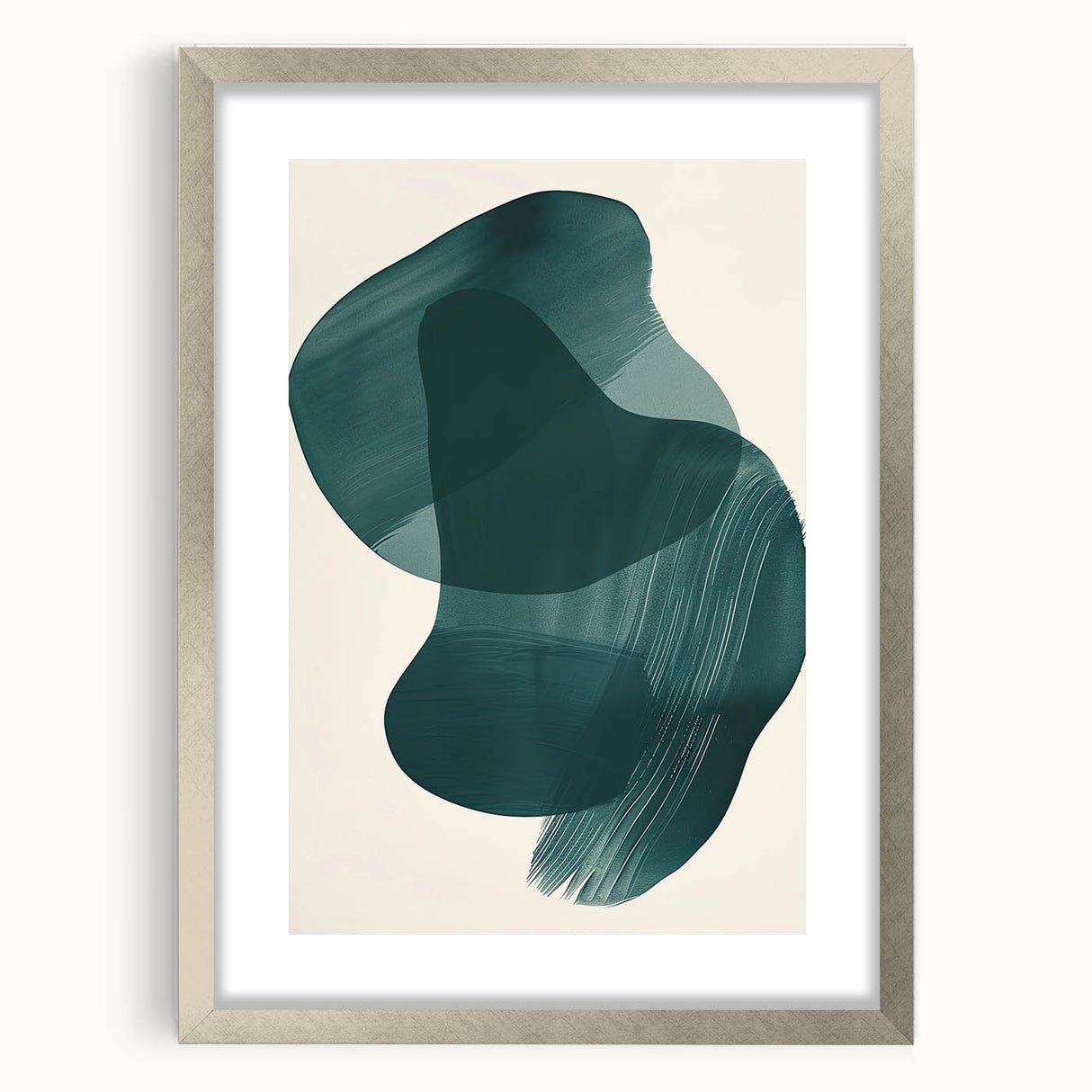 Modern Dining Room Wall Art - Abstract Green Canvas & Framed Print