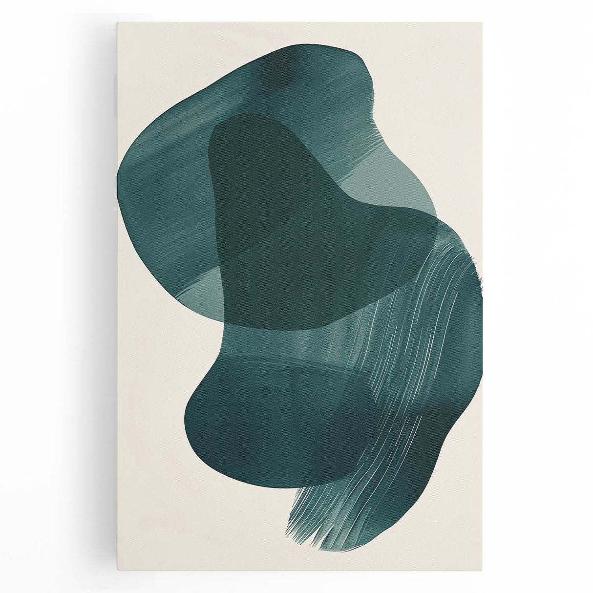 Modern Dining Room Wall Art - Abstract Green Canvas & Framed Print