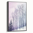 Framed abstract landscape canvas art showcasing vibrant colors and intricate textures, presented with a sleek black frame, ideal for modern home decor.