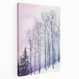 Abstract landscape artwork on stretched canvas, showcasing vibrant colors and fluid shapes. The side view highlights the canvas depth, ideal for modern decor.