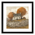 Extra large framed abstract print featuring vibrant autumn hues on textured canvas, ideal for living room decor.