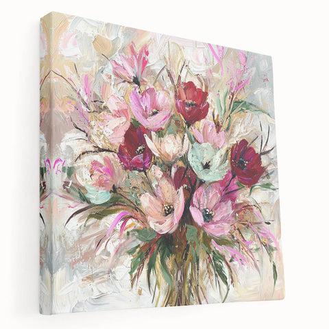 Elegant Floral Dining Room Wall Art - Canvas & Framed Print