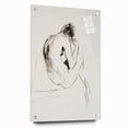 Abstract figurative acrylic artwork displayed in a glass frame, showcasing vibrant colors and intricate details, ideal for modern home decor and artistic expression.