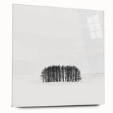 Abstract landscape artwork displayed in a sleek acrylic glass frame, showcasing vibrant colors and dynamic shapes, perfect for modern home decor.