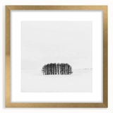 Abstract landscape artwork in a gold frame with a mat, showcasing vibrant colors and shapes, ideal for modern home decor or office design. Perfect for adding elegance and warmth to any space.