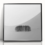 Abstract landscape artwork in a black frame, showcasing vibrant colors and fluid shapes, ideal for modern home decor or office spaces, enhancing aesthetic appeal.