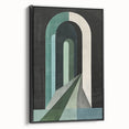 Framed minimalist wall art showcasing an abstract design in black, viewed from the side, perfect for modern home decor, adding sophistication to any room.