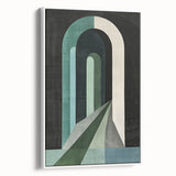 Abstract minimalist wall art featuring a framed canvas with soft white tones and clean lines, showcasing a modern aesthetic ideal for contemporary decor.