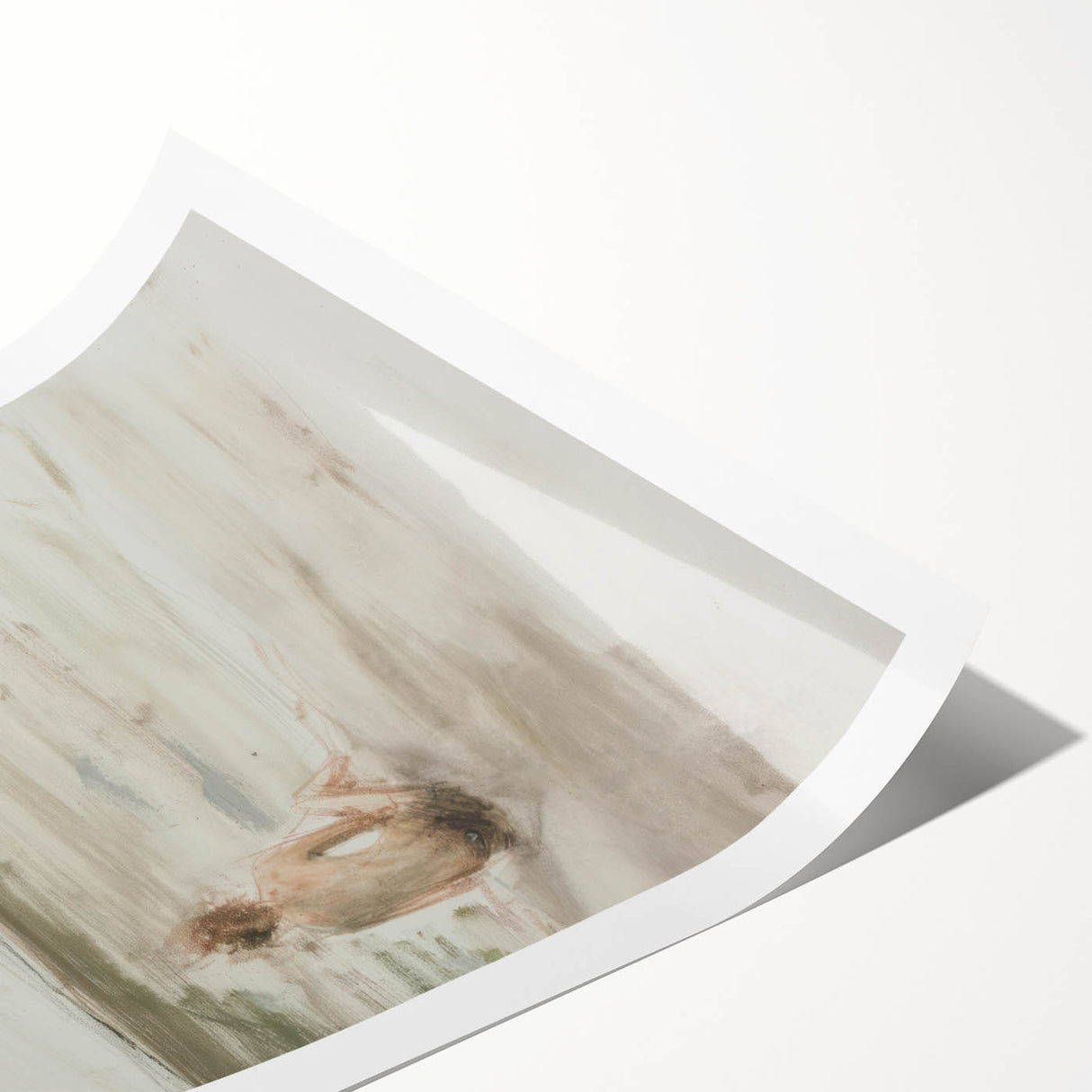 Abstract figurative rolled print showcasing vibrant colors and dynamic shapes, emphasizing modern artistic expression. Ideal for contemporary home decor.