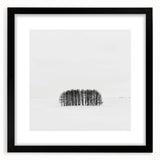 Abstract landscape framed art piece with a black mat, showcasing vibrant colors and dynamic shapes, perfect for modern home decor. Ideal for enhancing living spaces or office environments.