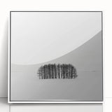 Abstract landscape artwork in a sleek white frame, showcasing vibrant colors and fluid shapes, perfect for modern home decor. Ideal for enhancing living spaces with artistic flair.