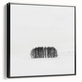 Abstract landscape framed canvas artwork showcasing a blend of muted earth tones and vibrant accents, displayed in a sleek black frame, perfect for modern decor.