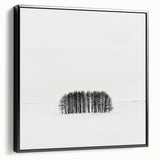 Abstract landscape framed canvas artwork showcasing a blend of muted earth tones and vibrant accents, displayed in a sleek black frame, perfect for modern decor.
