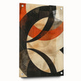 Abstract minimalist wall art piece displayed on acrylic glass, showcasing a side view with decorative pins. The artwork features soft pastel colors, ideal for modern interior decor.