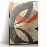 Framed abstract minimalist wall art featuring soft silver tones and geometric shapes, designed to enhance modern decor. Perfect for contemporary living spaces.