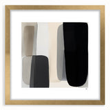 Modern Monochrome Abstract Wall Art – Black, Gray & Beige Canvas