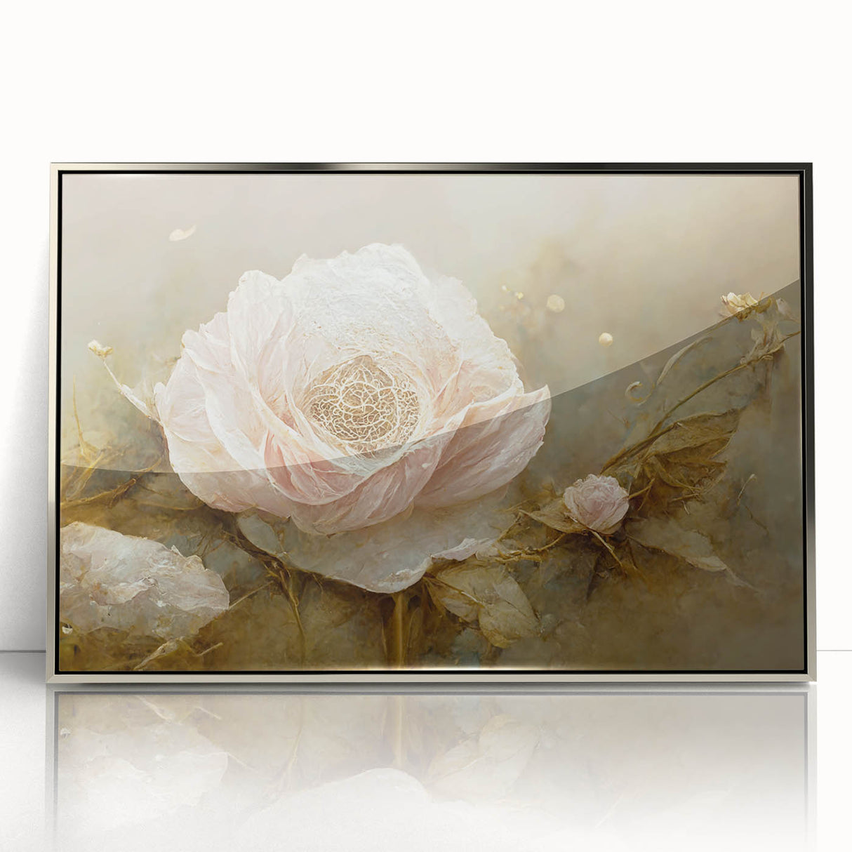 Elegant Floral Living Room Wall Art – Romantic Canvas Print