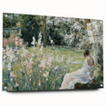 Abstract acrylic figurative artwork displayed in a glass frame, showcasing vibrant colors and dynamic shapes, with visible pins adding texture and depth.