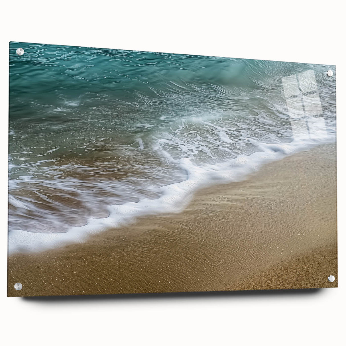 Abstract landscape artwork featuring vibrant colors and dynamic shapes, presented in a side view with pins for display. Ideal for modern decor and art enthusiasts.