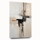 Abstract minimalist wall art displayed in a sleek acrylic glass frame, showcasing vibrant colors and geometric shapes, perfect for modern decor.