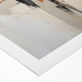 Abstract minimalist wall art on rolled canvas showcasing soft pastel colors and geometric shapes, ideal for modern interior decor, packaged securely in a sturdy tube.