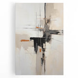 Abstract minimalist wall art featuring soft pastel colors and geometric shapes on stretched canvas, ideal for modern home decor.