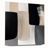Minimalist Abstract Wall Art – Black, Beige & Gray Modern Canvas