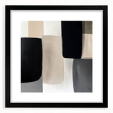 Minimalist Abstract Wall Art – Black, Beige & Gray Modern Canvas