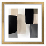 Minimalist Abstract Wall Art – Black, Beige & Gray Modern Canvas