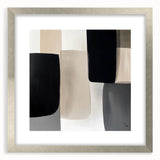 Minimalist Abstract Wall Art – Black, Beige & Gray Modern Canvas