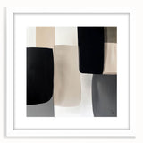 Minimalist Abstract Wall Art – Black, Beige & Gray Modern Canvas