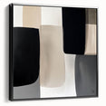 Minimalist Abstract Wall Art – Black, Beige & Gray Modern Canvas