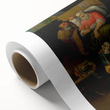 Baroque Bedside Scene: Classic Art Print with Emotional Intimacy