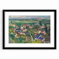 Panoramic Village Landscape Wall Art - Vibrant Modern Countryside Decor