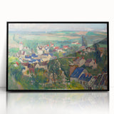 Panoramic Village Landscape Wall Art - Vibrant Modern Countryside Decor