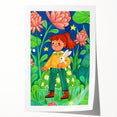 Adventure Girl & Bunny Girls Room Wall Art – Kids Room Art Print