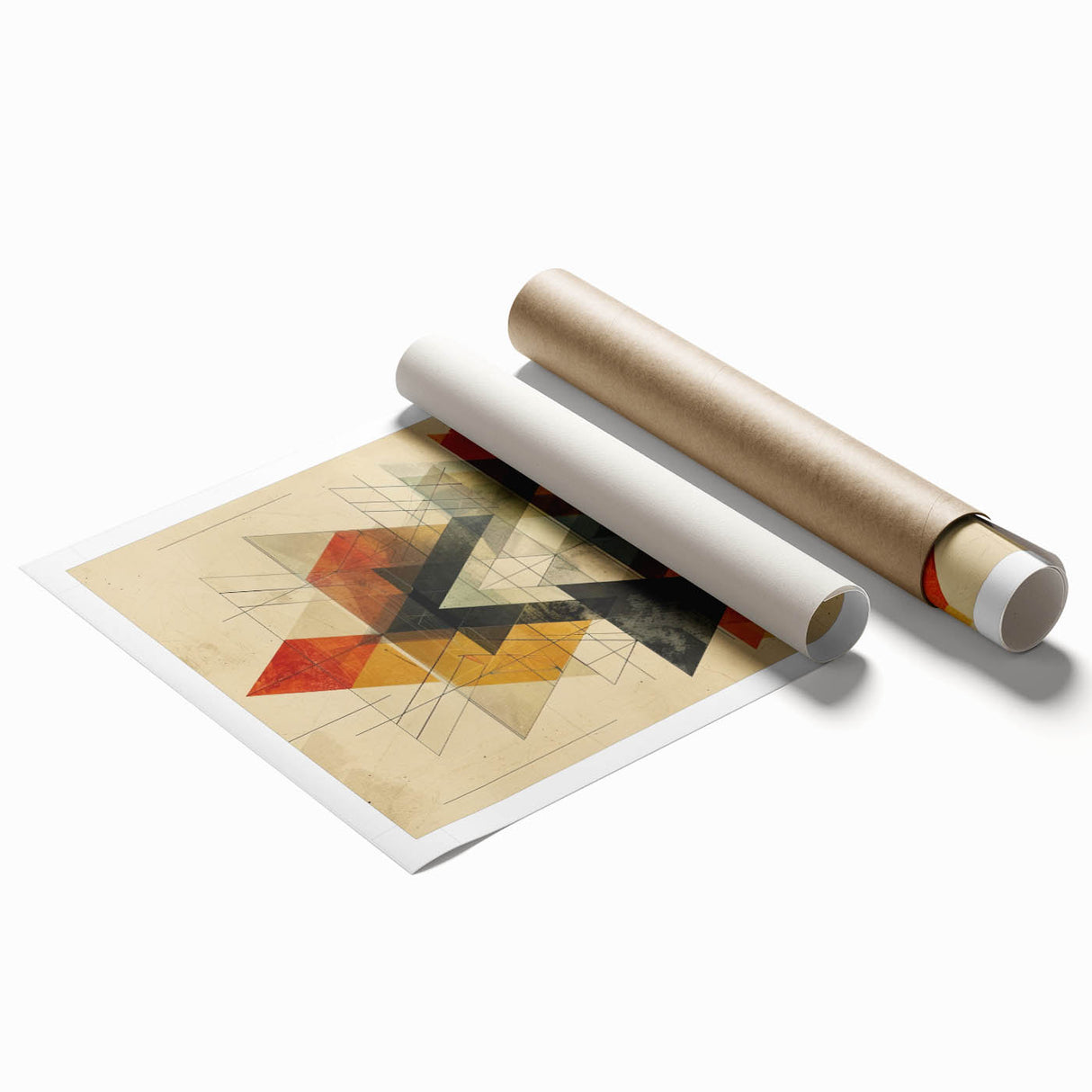 Geometric Dining Room Wall Art - Modern Abstract Canvas Print