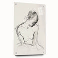 Abstract figurative acrylic artwork displayed from the side, featuring vibrant colors and intricate patterns, complemented by decorative pins for added texture and interest. Perfect for modern home decor and art enthusiasts seeking unique pieces.