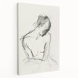 Abstract figurative stretched canvas artwork showcasing vibrant colors and dynamic shapes, ideal for modern decor, viewed from the side to highlight texture and depth.