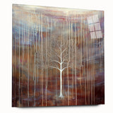 Abstract floral acrylic art piece displayed in a side view, showcasing vibrant colors and intricate designs. Ideal for modern home decor or artistic settings.