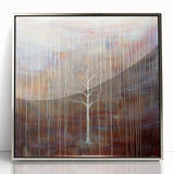 Framed acrylic artwork showcasing vibrant abstract floral designs in silver tones, perfect for contemporary home decor. Ideal for adding a touch of elegance to living spaces.