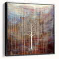 Framed canvas artwork showcasing vibrant abstract floral designs in bold colors against a sleek black background, ideal for modern home decor.