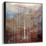 Framed canvas artwork showcasing vibrant abstract floral designs in bold colors against a sleek black background, ideal for modern home decor.