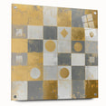 Geometric Abstract Wall Art – Gold, White & Gray Modern Canvas